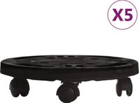 vidaXL Plantentrolleys met wielen 5 st 170 kg diameter 30 cm zwart