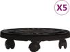 vidaXL Plantentrolleys met wielen 5 st 170 kg diameter 30 cm zwart