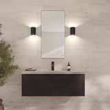 Loevschall Refine Spiegel | Wandspiegel zwart met lijst | 45 x 90 cm | Decoratieve spiegel voor badkamer, woonkamer, slaapkamer en hal | Minimalistische en stijlvolle spiegel van geborsteld messing