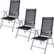 Casaria Tuinstoel - Set van 3 Inklapbaar Aluminium Weerbestendig - Zilver