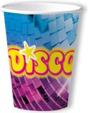 Merkloos / Sans marque Bol Disco feest wegwerp bekertjes - 10x - 250 ml - karton - jaren 80/disco themafeest