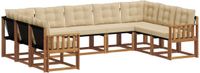 vidaXL - Buiten - bank - set - 9 - st - Natuurlijk - en - Beige