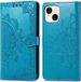 iMoshion Hoesje iPhone 15 - Mandala Bookcase - Turquoise - Met Pasjeshouder