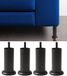 Acquamarina Pieds de meuble, set de 4, fer, noir, 120 mm