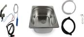 Évier en inox pour mini-cuisine, 325x265x150 mm, camping
