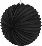 Merkloos Party lampion van papier - ronde vorm - zwart - dia 22 cm