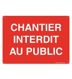 AUA SIGNALETIQUE - Bord met afgeronde hoeken - verboden bij Public - 490 x 350 mm, aluminium Dibond 3 mm