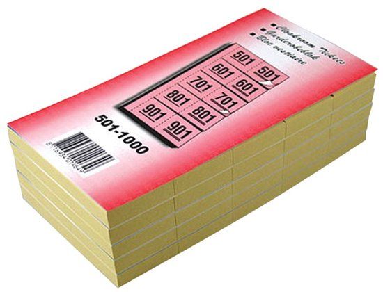 KlikA Garderobeblokken nummers van 501 t.e.m. 1.000, geel
