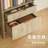 HOMCOM Boekenplank - Spaanplaat - 60x30x160cm - Natuurlijk Hout