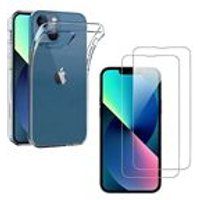 Phonillico® Hoesje voor iPhone 14 PLUS en 2 Tempered Glass Screen Protection Film