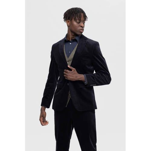 SELECTED HOMME SLHSLIMSOHO Slim Fit Overhemd - Donkerblauw met All Over Print