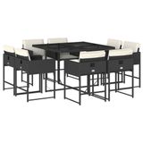 VidaXL 9-delige Tuinset met Kussens Poly Rattan Bruin
