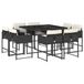 VidaXL 9-delige Tuinset met Kussens Poly Rattan Bruin