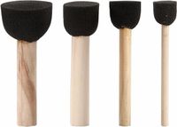 Merkloos Foam tamponeer verf kwasten/kwastjes - 4x stuks - zwart - verschillende formaten