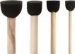 Merkloos Foam tamponeer verf kwasten/kwastjes - 4x stuks - zwart - verschillende formaten