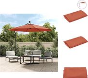 vidaXL Vervangingsdoek voor tuinparasol 300 cm terracottakleurig