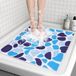 Bol Tapis de douche carré 70 x 70 cm Antidérapant Tapis de bain Doux PVC Luffa Extra Large Séchage rapide Bleu