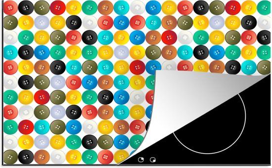KitchenYeah® Inductie beschermer 77x51 cm - Knopen - Regenboog - Kleding - Design - Inductie beschermer