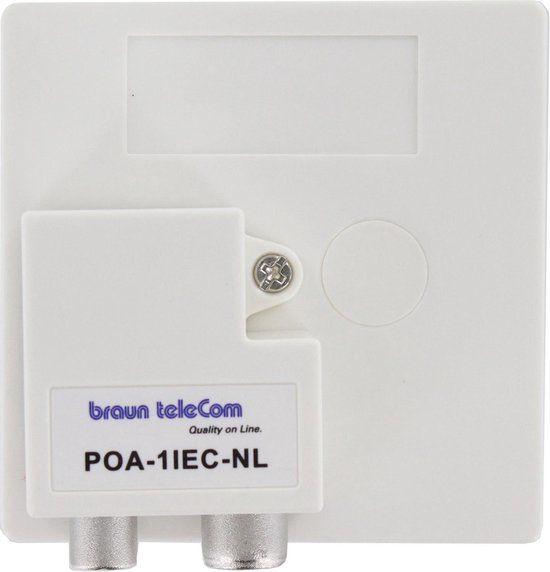 Braun Telecom POA 1 IEC-NL [TV-FM] - RTV Splitter - 2 Uitgangen - Wit