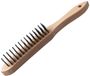 FM Professional Barbecue reinigingsborstel 28 cm hout en staal