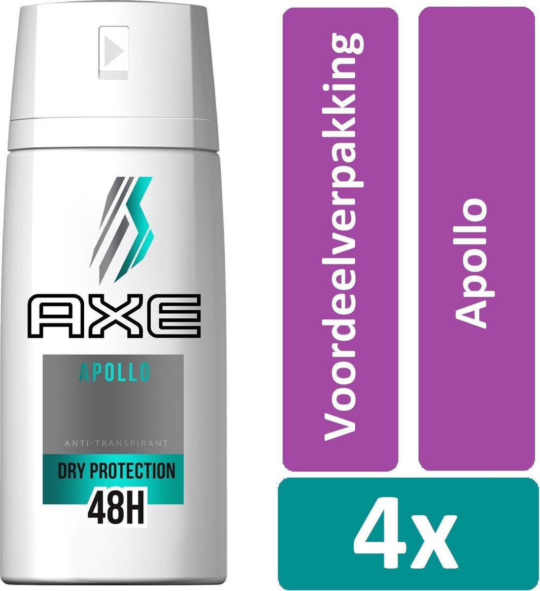 AXE Anti-Perspirant 150 ml Apollo 4 stuks Voordeelverpakking