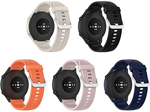 Chainfo compatibel met Xiaomi Haylou RT LS05S / Mi Watch Sport/Mi Watch Color Watch Strap, Premium Soft Silicone Watch Band Replacement Wristbands (5-Pack G)