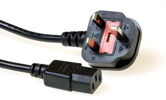 ACT Netsnoer UK connector - C13 zwart 2,5 m AK5060