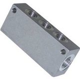 ICH 60417 Verdeelblok alu. 4-voud G3/8 (4 x 1/4) l=116