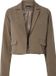 PIECES - PCJARLET CROPPED LS BLAZER - Dames - Grijs - Polyester/Elastaan
