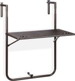 Merkloos Balkontafel - Inklapbaar - Verstelbaar - 3 Hoogtes - Houtlook - 59,5 x 36 cm - Bruin