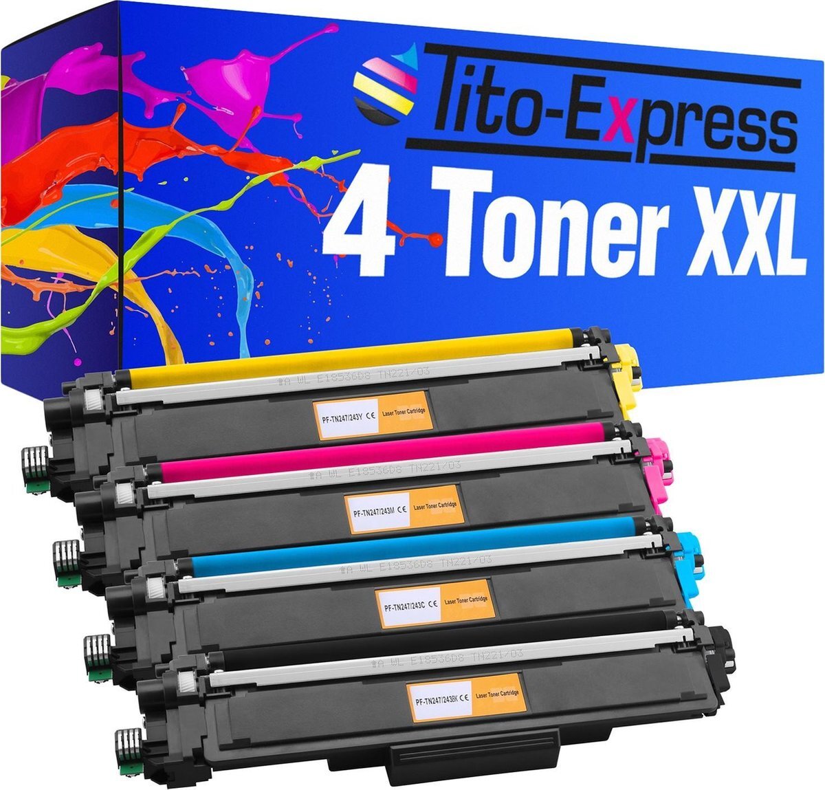Tito Express PlatinumSerie 4x toner cartridge alternatief voor Brother TN243 TN247