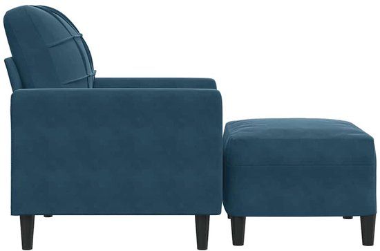 vidaXL Fauteuil met voetenbank 60 cm fluweel blauw