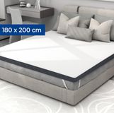 CozySense Topper Matras 180x200 cm - Traagschuim met Gel - Stevig - 8 cm dik - Wasbare hoes