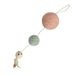 Bobby Plume Krabpaal voor katten, van gerecycled touw, met ballen en veren om op te hangen, roze, 55 x 12 cm