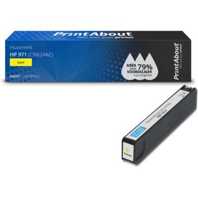 PrintAbout Huismerk 971 (CN624AE) Gele inktcartridge - Compatibel met HP