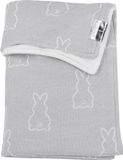 Meyco Baby X Mrs.Keizer Rabbit velvet ledikant deken - silver - 100x150cm