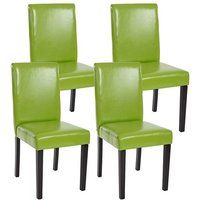 Générique Littau Set van 4 eetkamerstoelen Keukenstoel ~ kunstleer, groen, donkere poten