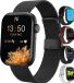 Nuvance Smartwatch Dames - Stappenteller Horloge Dames - Hartslagmeter Horloge - Geschikt voor iOS/Android - Incl. 5 Bandjes - Zwart
