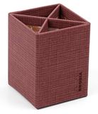 RHODIA 120036C - Pennenbakje - 8 x 8 x 11 cm - 4 Compartimenten - Imitatieleer/Bedrukte Binnenkant - Orange Botanique Collectie