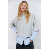 Lollys Laundry sweater met backprint - lichtgrijs
