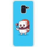 Samsung Bedrukt siliconen hoesje compatibel met Galaxy A8 2018 Sushi happy