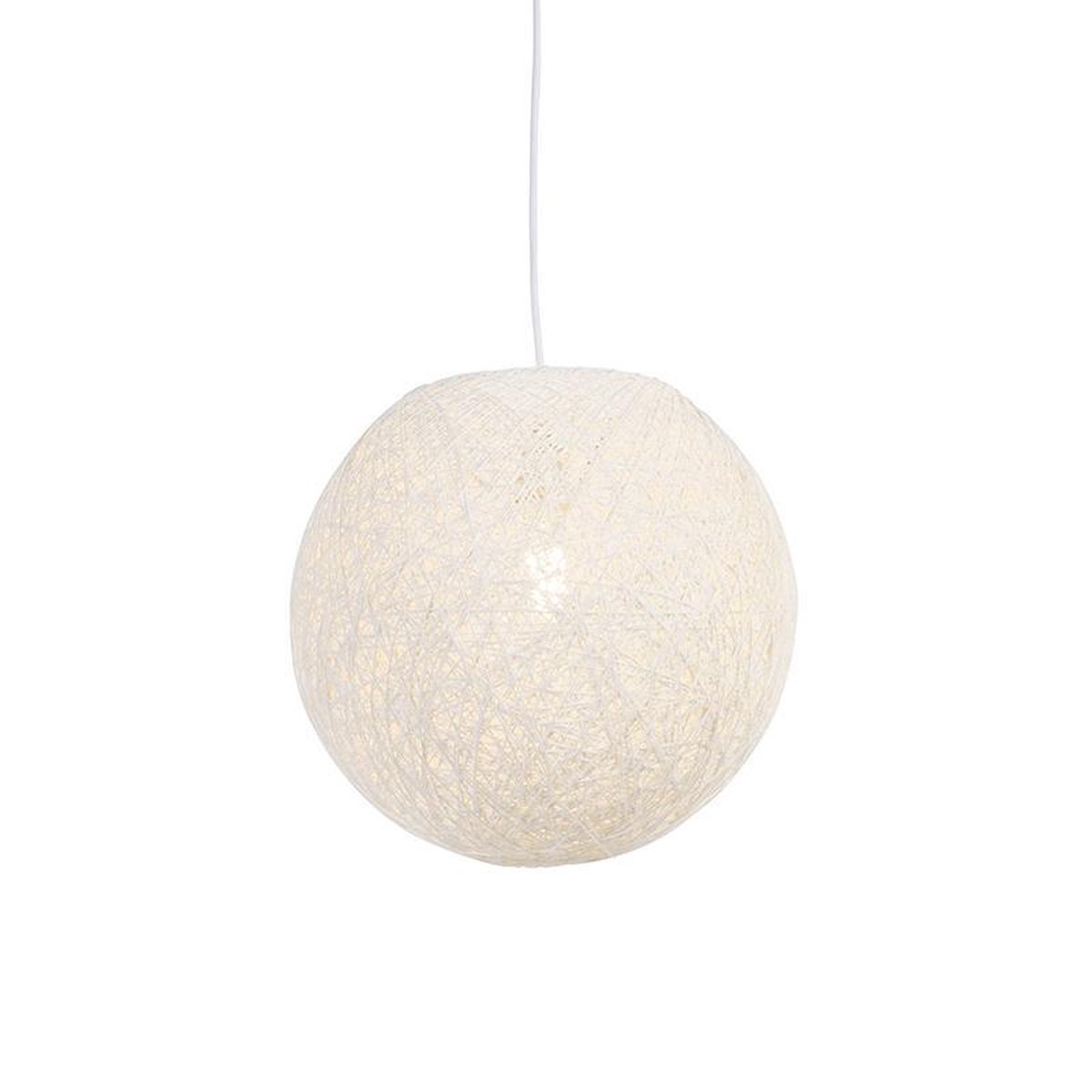 QAZQA corda - Moderne Hanglamp - 1 lichts - Ø 350 mm - Wit - Woonkamer | Slaapkamer