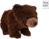 Take Me Home pluche knuffelbeer 35cm zacht speelgoed bruin