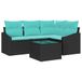 vidaXL - Canapé - 5 pièces - Noir - Poly rotin