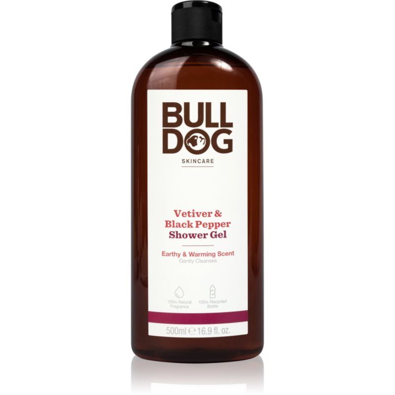 BULLDOG SKINCARE FOR MEN VETIVER & BLACK PEPPER SHOWER GEL DOUCHEGEL 500 ML