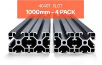 VEVOR 4-Delige Set van 1000 mm Aluminium Profielen met T-Groeven, 4040 Aluminium Profiel, Geanodiseerde Lineaire Rail Volgens Europese Normen, Sleufprofiel voor 3d-Printers, CNC-Machines, Doe-Het-Zelfprojecten, Lasergraveren, Zwart