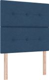 vidaXL Boxspringbed met kussens en hoofdbord, blauw, 100 x 200 cm, stof