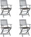 Acacia bois Chaise pliante Ensemble de 4 avec Coussins