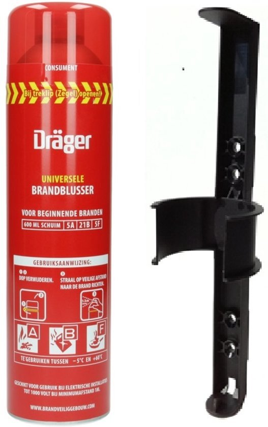 DrÃ¤ger Universele spray brandblusser schuim ook voor vetbrand vorstbestendig incl. houder