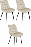 Leobert BERA stoel - beige fluweel/zwarte poten x 3